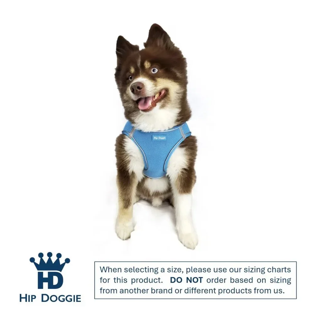 🆕 [Hip Doggie] Ultra Comfort Reflective Dog Harness, Blue, Large